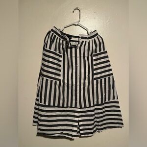 Who What Wear Black And White Striped Birdcage Dress
